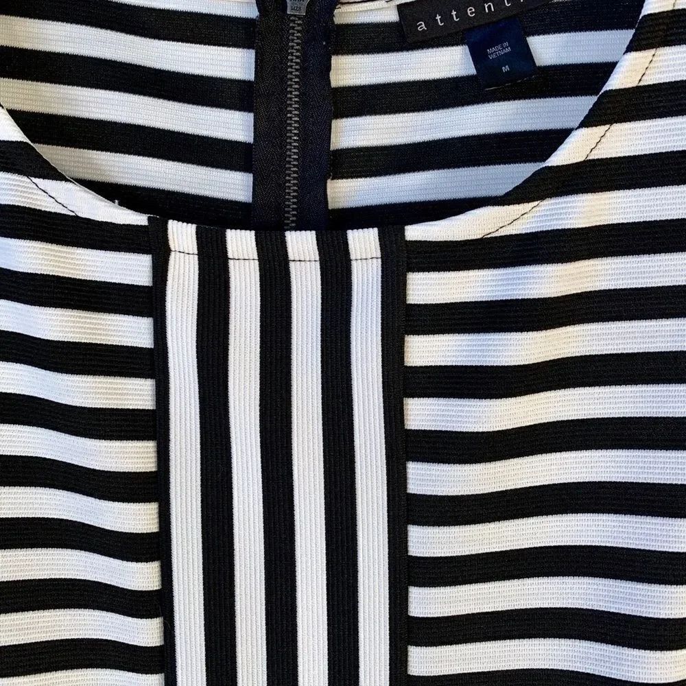 FUN BLACK AND WHITE STRIPED DRESS by ATTENTION M - Picture 6 of 8